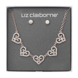 NIB Liz Claiborne 2-pc. Heart Jewelry Set